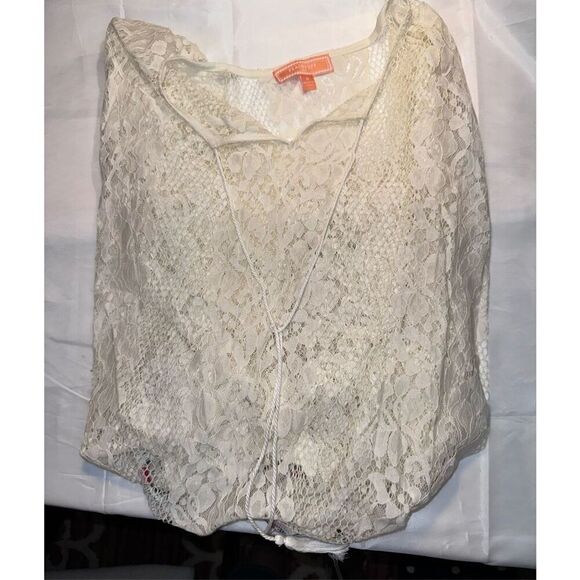 Coverup cape throw poncho swimsuit cover size small fringe native trim - Picture 2 of 9